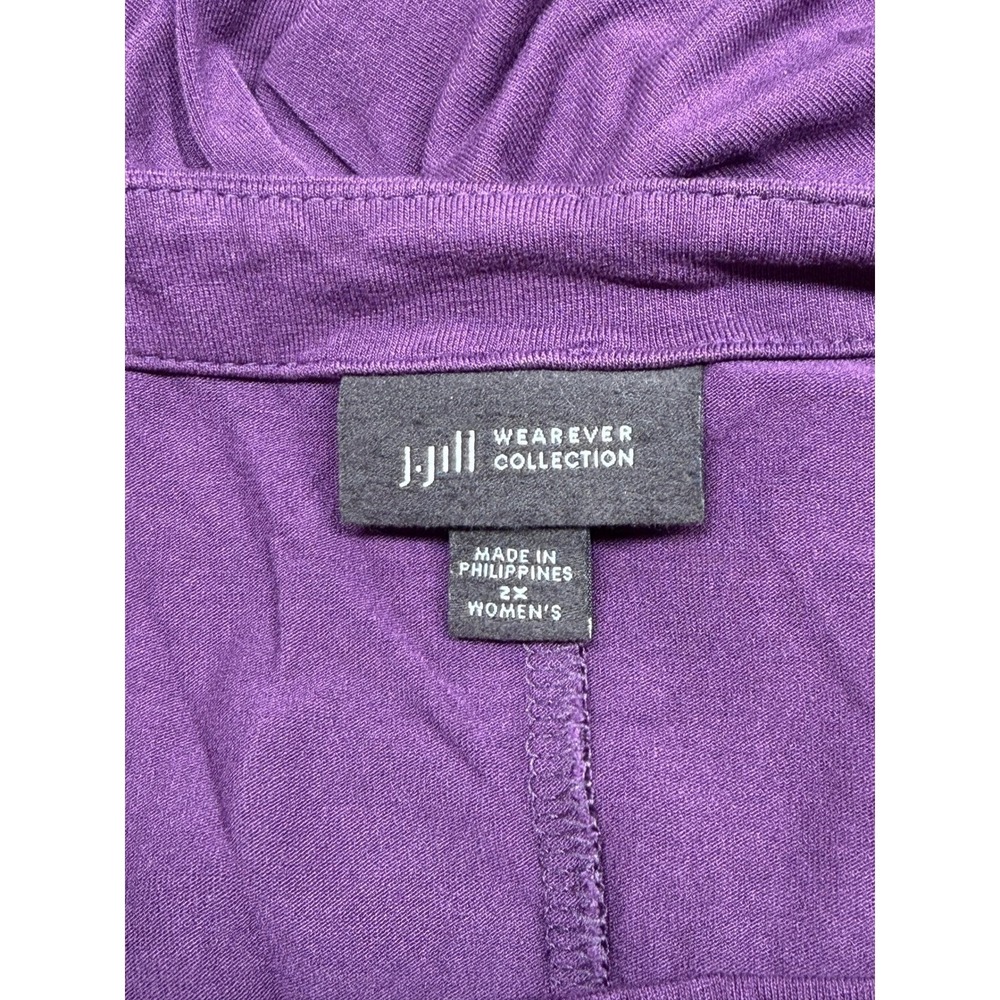 J Jill Top Women 2X Purple Wearever Collection Long Sleeve Stretch Travel Staple - Picture 6 of 10